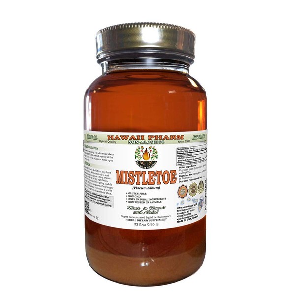 Mistletoe Alcohol-Free Liquid Extract, Organic Mistletoe (Viscum Album) Dried Herb Glycerite 32 oz Unfiltered