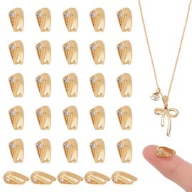 UNICRAFTALE 30pcs Pendant Clasp Pinch Bail Golden Snap on Bails Pendant Bail Connector Metal Pinch Ice Pick Pinches Bails Dangle Charm Connectors for Jewelry Making Findings DIY Craft