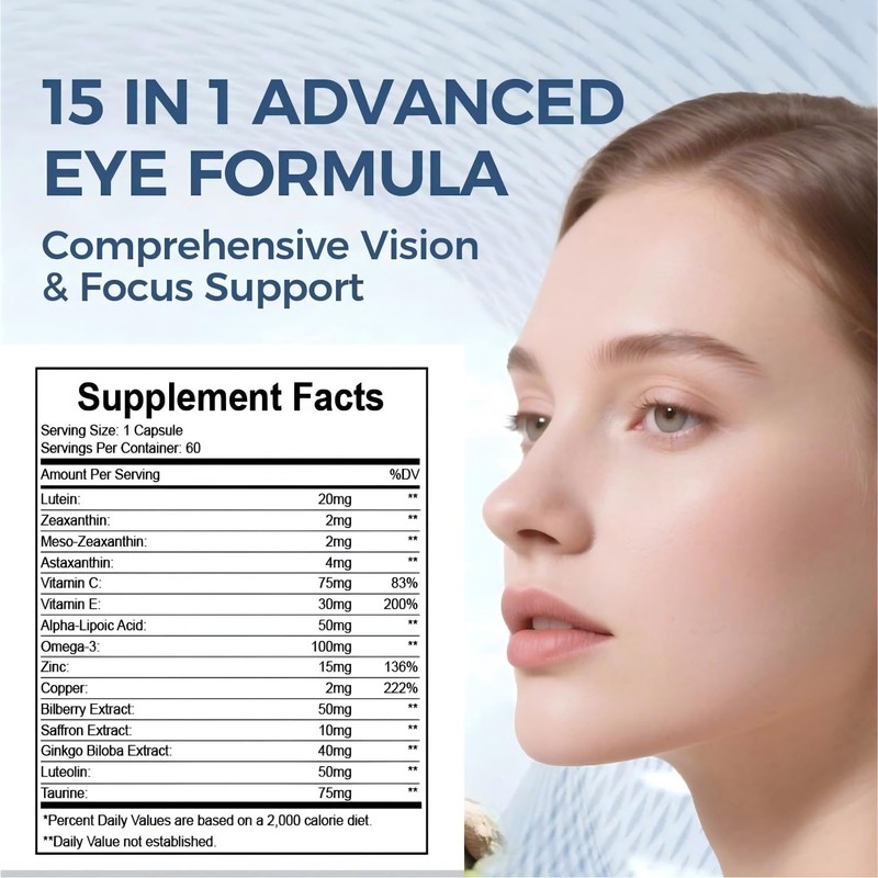 15 in 1 Advanced Eye Formula, with 3 Carotenoids, Lutein,120