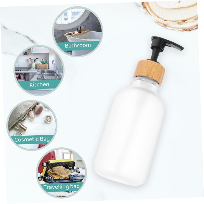 SAFIGLE 2pcs Refillable Shampoo Dispenser Bottles Durable Lotion Pump for
