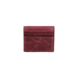 grande 762 Genuine Leather Card Holder For Men Slim Minimalist Card Case Small Magnetic Wallet - Rustic Burgundy