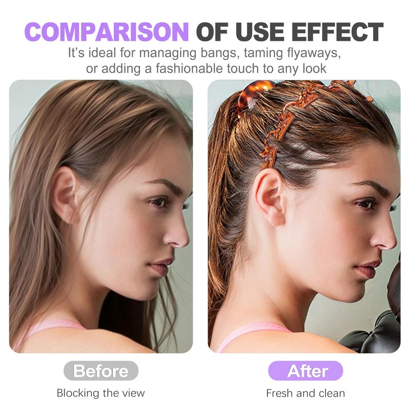 ZeriLion 2 Pack Double Layer Headband with Mini Clips Hair