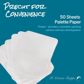 WetNDri Palette Paper for Acrylic Paint. 50 Disposable Paint Palette Paper and 2 Grey Wet Pallet Sponge Suitable for Stay Wet Palette for Acrylic Paint