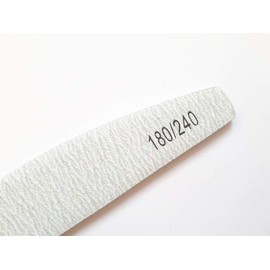 8X Nail Files Zebra Shape Half Moon Chose GRIT Double Sided Emery Board (GRIT 180/240)