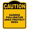 GARDEN POLLINATOR AREA PROTECT BEES Caution Yellow Black Aluminum Composite