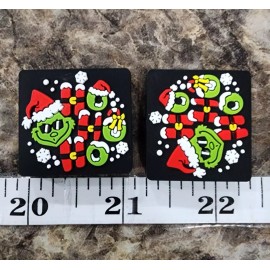 Crafty Mama Wholesale 1 pc. Christmas Green Santa Silicone Focal Bead, Beadable accessories Ho Ho Ho