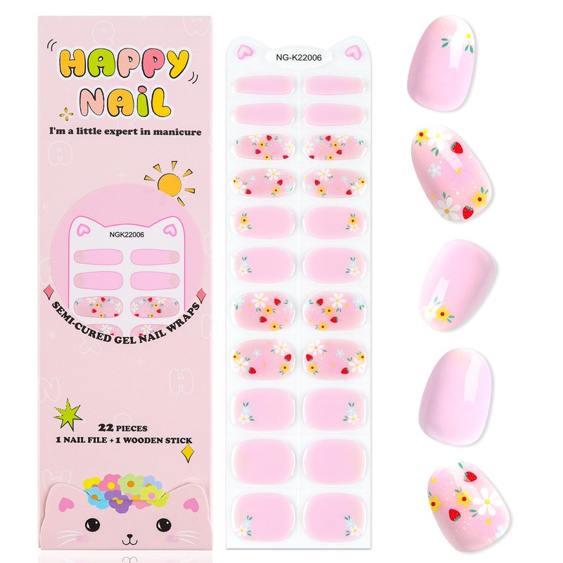 EBANKU - Tiras de uñas de gel semicuradas para niños,