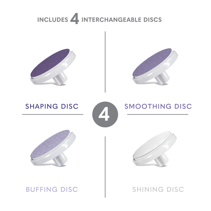 BELLASONIC 4-in-1 Rechargeable Electric Nail File Set with Travel Pouch