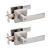 Probrico 2 Pack Square Door Lever Privacy Door Lock Handleset