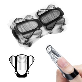 SULLMAR Nail Forms for Gel Builder Self Adhesive NailExtension Stickers for Poly nail Gel and Acrylic with Tip Sculpting NailForms Nail Art for Home & Salon (Black 100)