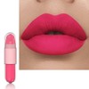 LYNTYAOU Hot Pink Lipstick, Matte Lip Gloss, Double-Ended Bright Red Lip Balm Lip Tinted, Glossy 2 in 1 Liquid Lipstick, Hydrating Lipgloss Makeup, Waterproof Pink Lip Stain, Gift for Women