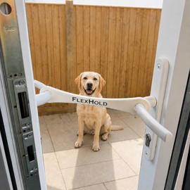 FlexHold 25cm XL Door Stay – French & Patio Door Holders – Durable TPU Restraint – Ideal for Large Pets & Fresh Air – Strong, Flexible & Easy to Install
