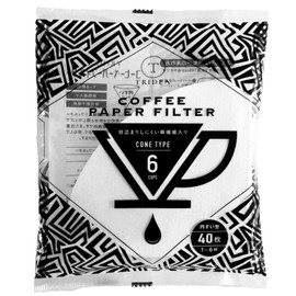 TRIDEA Paper Filters for 1 to 6 Cups, 40 Count, White (White, 1 Bag (40 Count)