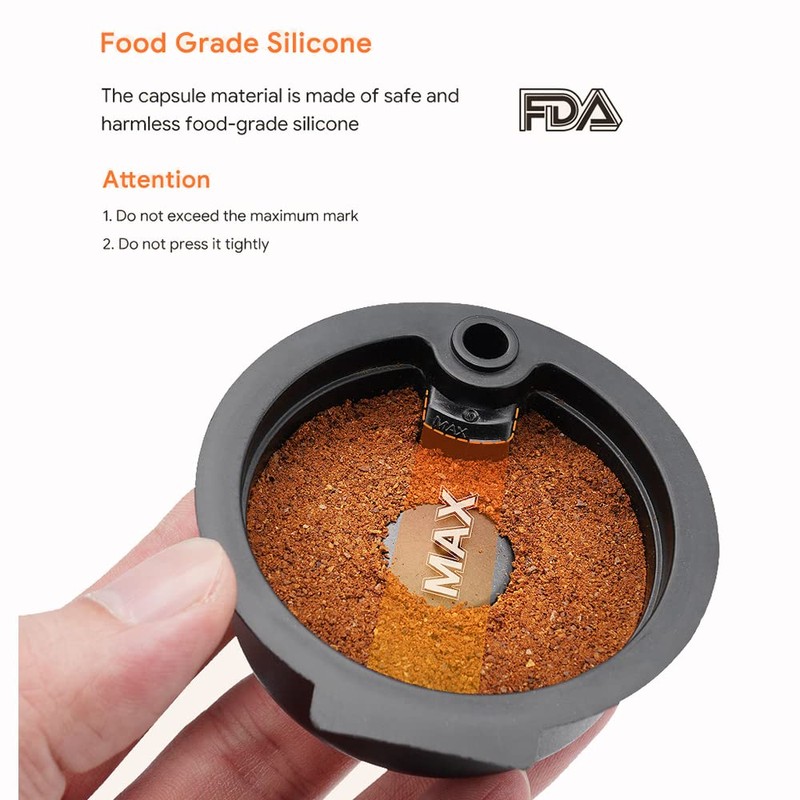 BENFUCHEN Reusable Coffee Capsule with 2 Lids (180ml and 60ml)