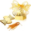 50 PCS Laser Cut Butterfly Wedding Favor Boxes with Ribbons,
