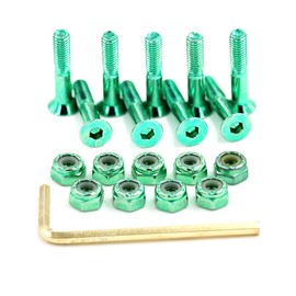 Ever Hardware Skateboard Hardware 9PCS Deck Mounting Screws Nuts Hex Key Outfits Color Fasteners Set
