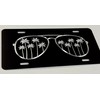 Palm Tree Sunglasses Car Tag Diamond Etched Vanity Front Aluminum