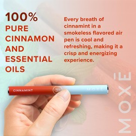 MOXE Natural Cinnamint Air Inhaler | Non Electric Long-Lasting Flavored Air Refreshing Support | Oral Fixation Cinnamon & Menthol Essential Oils, Craving Relief - 3 Pack