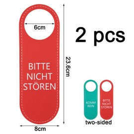 Pack of 2 sign, please do not disturb office, please knock sign, please do not disturb sign, reversible double-sided sign for companies, therapists, clinics, leather material, hanging plaque