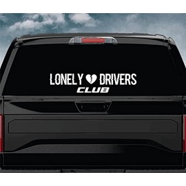 Lonely Drivers Club Car Decal Bumper Sticker Vinyl Truck Window Windshield Lettering Quote Art JDM Racing Auto Boys Girls Men Sadboyz Sad Boyz Broken Heart Club Funny Racing Speed Auto Mobile Trendy (22" x 5")