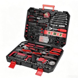 Hantinstom 237-Piece Tool Set General Household Hand Tool Kit Socket Wrench Auto Repair Tool Combination Package Mixed Tool Box with Storage Case