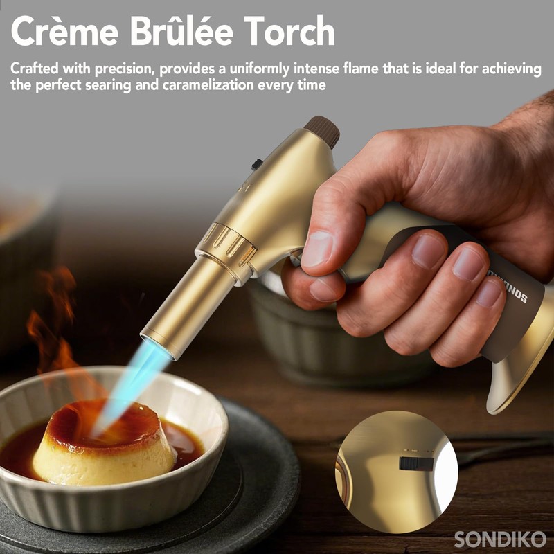 Sondiko DUAL Style Flame Butane Torch Lighter, Adjustable Flame Size