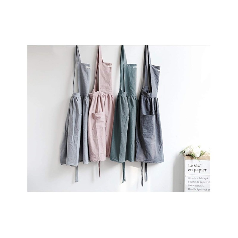 Spdycess soft cotton kitchen cooking apron with cross back: for