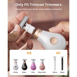 Trimcoo Magnetic Replacement Blades, Genuine Replacement Blades for H1 & H3 Electric Shaver and Trimmer, Easy Snap-On & Rinseable, Durable Stainless Steel, Trim, Edge and Shave, 3 Pack，Black