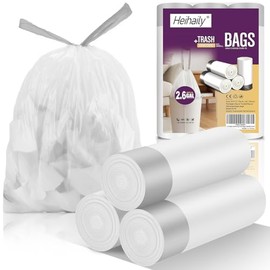 Bolsas de basura de 2.6 galones resistentes – Bolsas de basura de cocina con cordón para oficina/baño, diseño a prueba de fugas, tecnología de control de olores, pequeñas bolsas de plástico
