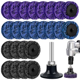 YOUNGSAY Pack of 24 CSD Disc, CSD Disc Drill Made of Nylon, 2 Inch Coarse Cleaning Disc Drill with 1 Support Palette, Suitable for Rust Removal or Polishing (3 Colours)