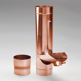 FLORANTIA Rain Pipe Flap Copper DN 60-120 Including Adaptor Rainwater Flap Rain Pipe Flap for Filling Rain Barrels and Smaller Rainwater Tanks.