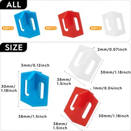 150Pcs Tile Leveling System Reusable 3 Side Spacer Cross Shape T Shape Ceramic Floor Wall Tools Cross Ceramic Tile Gap（ White-1mm Red-2mm Blue-3mm）