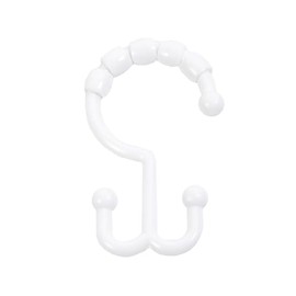 Kenney KN67125 - Anillo de Cortina de Ducha de plástico con abalorio y Ganchos Dobles para Colgar Cortina de Ducha y Barra de Cortina de Ducha estándar, para Uso en baño, fácil de Instalar, Juego de