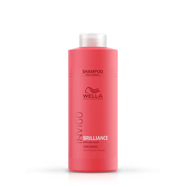 Wella Professionals Invigo Brilliance Shampoo for Fine Normal Colored Hair, Professional Color Protecting & Color Vibrancy Shampoo, 33.8 Fl oz