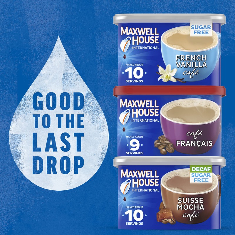 Maxwell House International Café Francais Café-Style Instant Coffee Beverage Mix,7.6