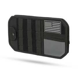 Organizador de visera solar Molle para coche, bolsa de almacenamiento con cierre y clip para anteojos, visera táctica de policía, panel Molle, accesorios interiores para vehículos para fuerzas del