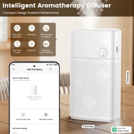 nimin Smart Essential Oil Diffuser - Waterless Ultrasonic with App Control, Ultra-Quiet & 6×50ml Essential Oils Included, Wall/Tabletop for Bedroom, Office, Bathroom,V06 Pro