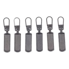 6 Uds. Reemplazo de Tirador de Cremallera de Acero Inoxidable a Prueba de Herrumbre, Reemplazo de Tirador de Cremallera de Color Desmontable para Ropa de Hogar, Equipaje, Zapatos, Juguetes,(Gris)