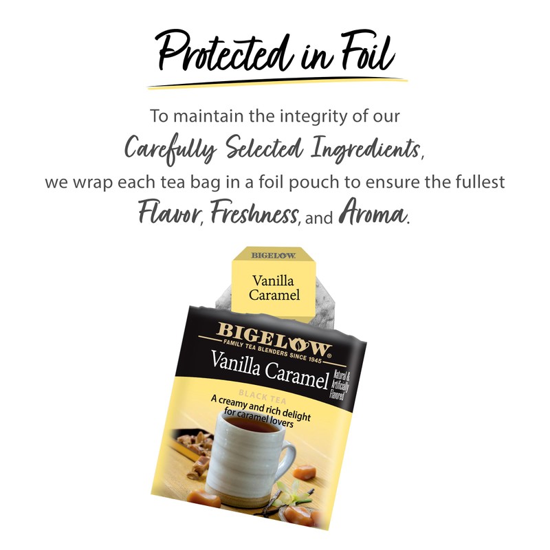 Bigelow Tea Vanilla Caramel Black Teabags Box, Caffeinated, 20 Count,