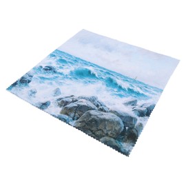 Table Cloths Easy Cleaning Natural Casual Style Decorative Practical Polyester Fiber Tablecloths Decoration for Restaurant Sea Waving Rock Pattern 140x220cm