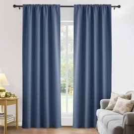 PONY DANCE - Paneles de bloqueo de luz, cortinas opacas con bolsillo para cortina, aislamiento térmico, ahorro de energía para sala de estarrecámara, 
