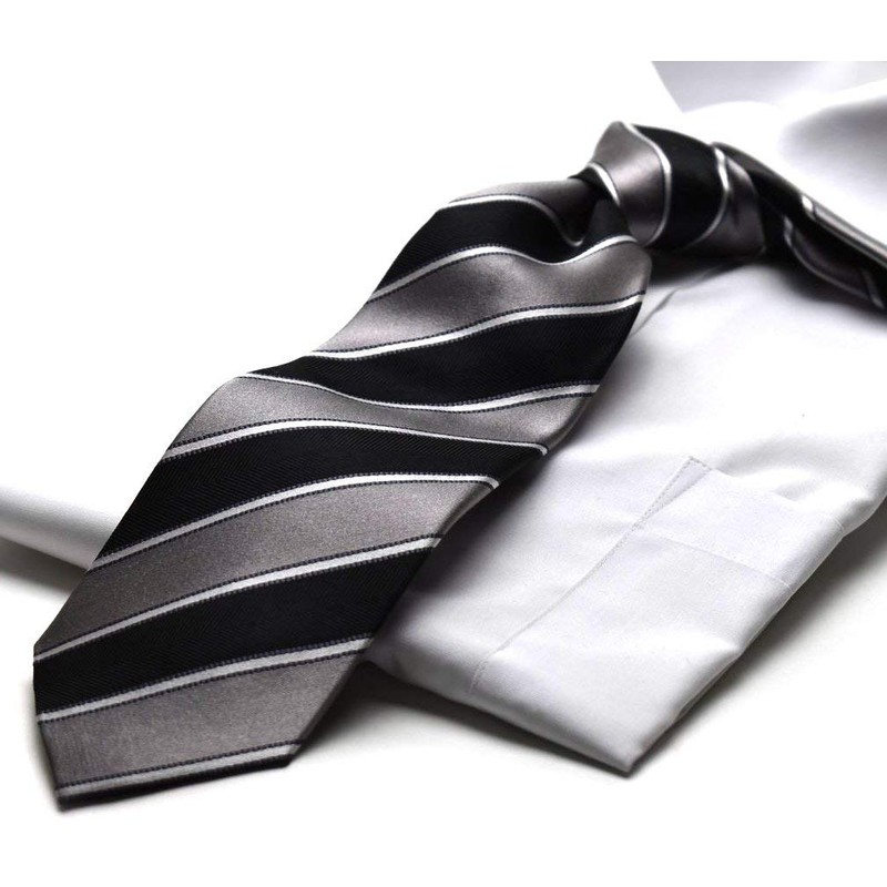 MICHIKO LONDON MLK-362 Michi Colondon Necktie/Gray/Black/Stripe/, gray