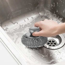 Steel Scrubber Wool Pads | Stainless Steel Scrubber Dish Brush,Dish Scrubbers for Cleaning, Stainless Steel Brush for Cleaning Barbecue Grills