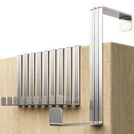 Menz Stahlwaren Over Door Hanger – Set of 10 - Silver Coat Hooks for Door 1.4" and 1.8" - Over Door Hook for Hanging Clothes, Door Hooks