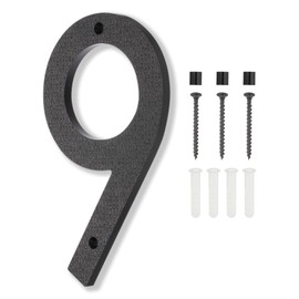 PATIKIL 8 Inch House Numbers, House Address Numbers Sign Large Floating Modern Home Number with Screws for Outside Door Wall Street, Black, 9