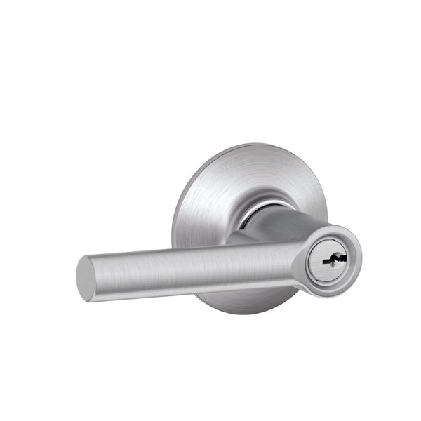 SCHLAGE F51A BRW 626 Broadway Lever Keyed Entry Lock, Satin