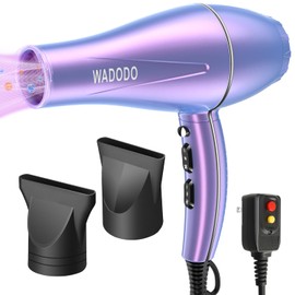 WADODO Ionic Hair Dryer, 2200W Professional Blow Dryer Fast Drying Travel Hair Dryer, AC Motor Constant Temperature Low Noise Hair Dryers Curly Hair Hairdryer Blowdryer for Women Men(Mermaid Color)