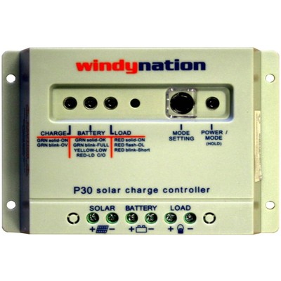 WindyNation P30 30A Solar Panel Regulator Charge Controller 12V 24V 390W 780W