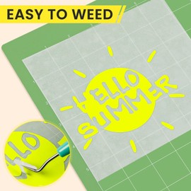 HTVRONT Cold Color Changing Permanent Vinyl - 12" X 5ft Light Yellow to Green Adhesive Vinyl with PET Backing, Durable Waterproof Sticker for Crafts, Decals, Tumblers (Easy to Cut & Transfer)