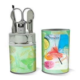 Mixed Drinks Sunshine Summer Fun Happy Hour Tropical Beach Vacation Stainless Steel Manicure Pedicure Grooming Beauty Care Travel Kit